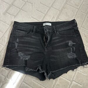 Guess Women's Charcoal Distressed Jean Shorts